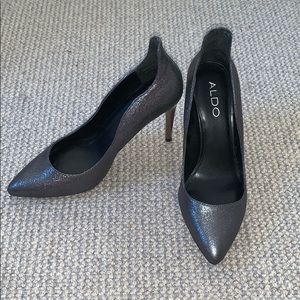 Aldo Dark Silver Heels